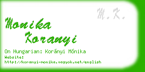 monika koranyi business card