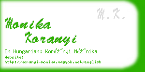 monika koranyi business card